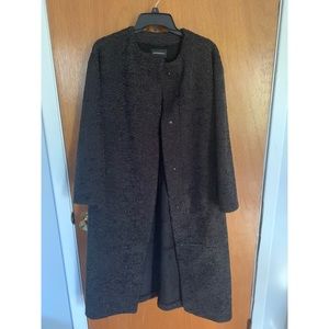 Something Navy - Long Sleeved Shearling Coat Black size XS